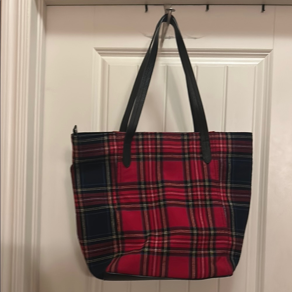 JJill red/black plaid plaid shoulder bag